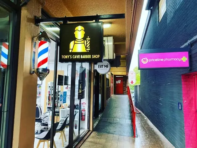 Tony's Cave Barber Shop in the arcade at 190-192 Military Rd